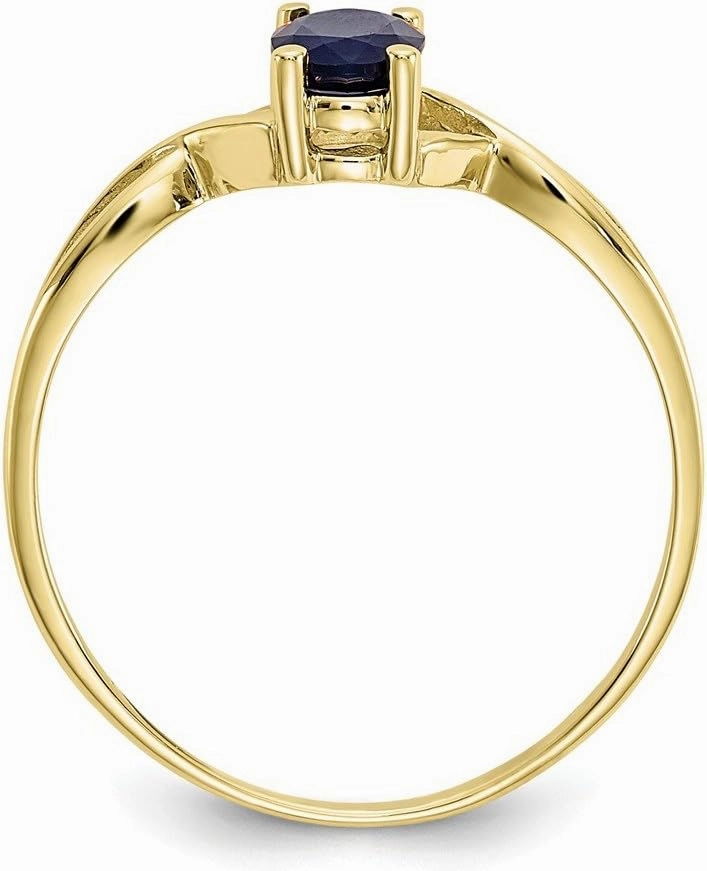 Solid 10k Yellow Gold Genuine Sapphire Blue September Gemstone Birthstone Engagement Ring