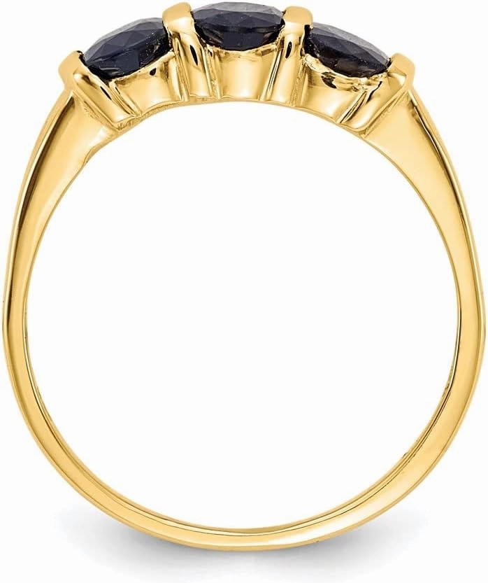 Sonia Jewels Real 14k Yellow Gold 6x4mm Oval Sapphire Blue September Gemstone Engagement Ring