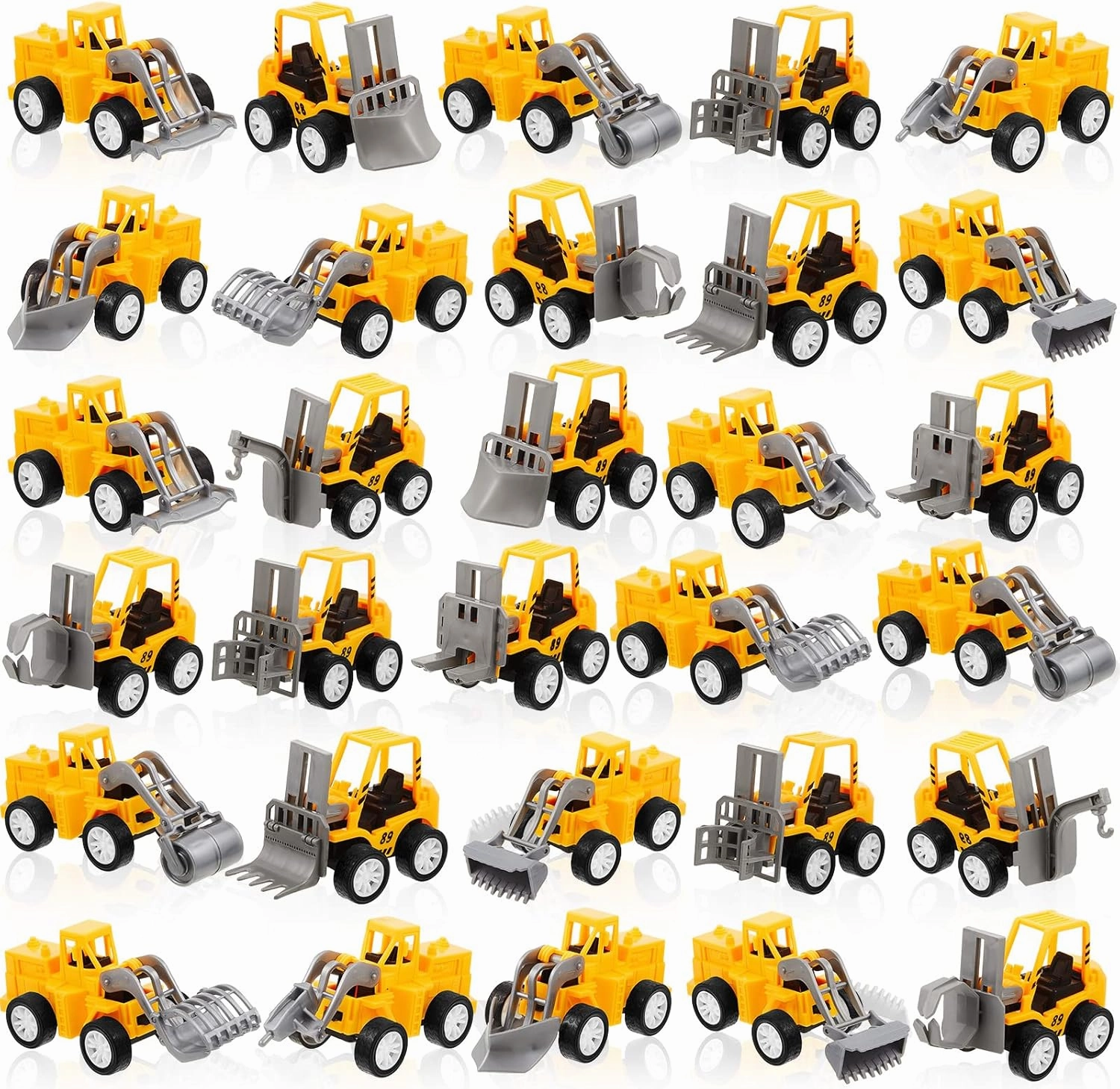 Sosation 72 Pcs Construction Engineering Trucks Small Digger Truck Toys Pull Back Vehicles Mini Excavator Toys Car Set for Kids Birthday Party Favors Boys Girls Gifts Cake Stocking Stuffers