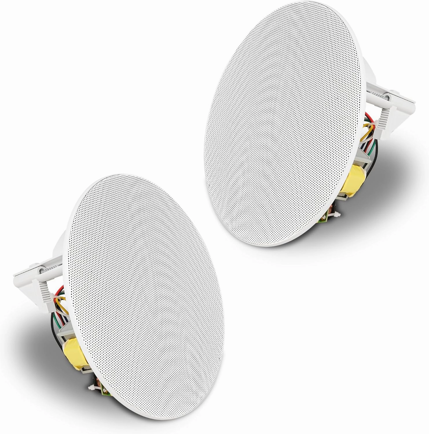 Sound Town Commercial Restaurant Bluetooth Amplifier   in-Ceiling Speaker Set, with One 6-Zone 70V/100V Amplifier with Bluetooth, 12 x Two-Way 6.5-Inch in-Ceiling Speakers, White (PAC180X12CS6N)