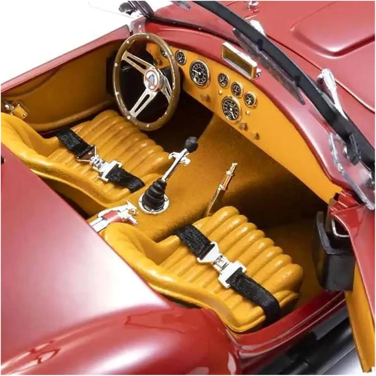 Sports car Metal Model 1/18 for Shelby Cobra 427S/C Alloy Car Static Display Model Red Black Favorite Collection Car Model for Home Décor(Black)