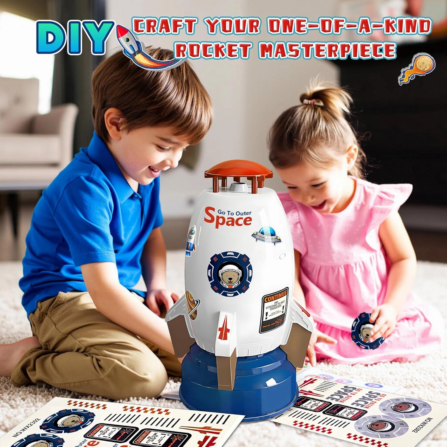 Sprinklers for Yard Kids Rocket Toy – Water-Powered Outdoor Launcher with 360 Spin Spray, Summer Water Sprinkler Toy for Toddlers Boys Girls Ages 3-10, Backyard Fun Gift