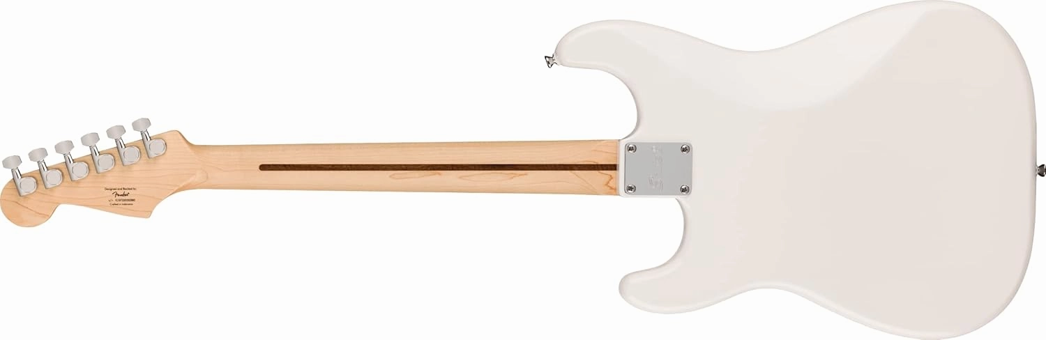 Squire Sonic Stratocaster HT Electric Guitar, Arctic White, Maple Fingerboard, White Pickguard