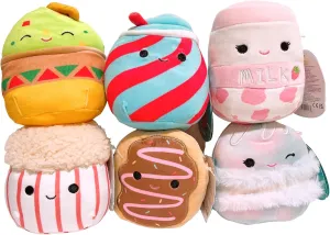 Squishmallows Kellytoy 5" Mini Assorted Animal Squad Set of 6 Plush Toy (Set E)