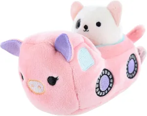 Squishville by Squishmallows Vehicle Set Mini Squishmallow Charlie The Terrier Dog in Pig Truck 2"