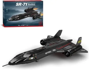 SR-71 Blackbird Air Force Reconnaissance Building Blocks,MOC Aircraft Jet Military War Series Model to Build and Display for Adults(1775 Pcs)