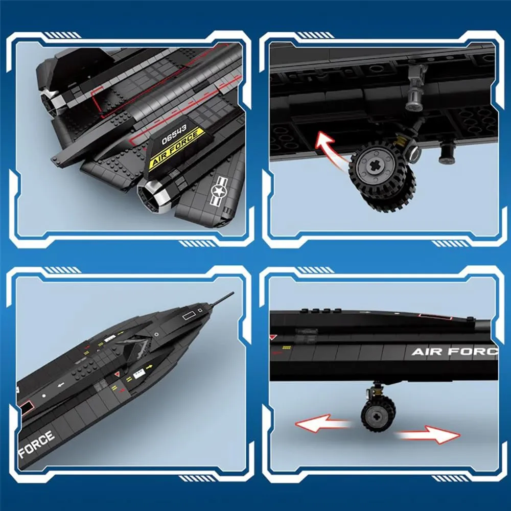 SR-71 Blackbird Air Force Reconnaissance Building Blocks,MOC Aircraft Jet Military War Series Model to Build and Display for Adults(1775 Pcs)