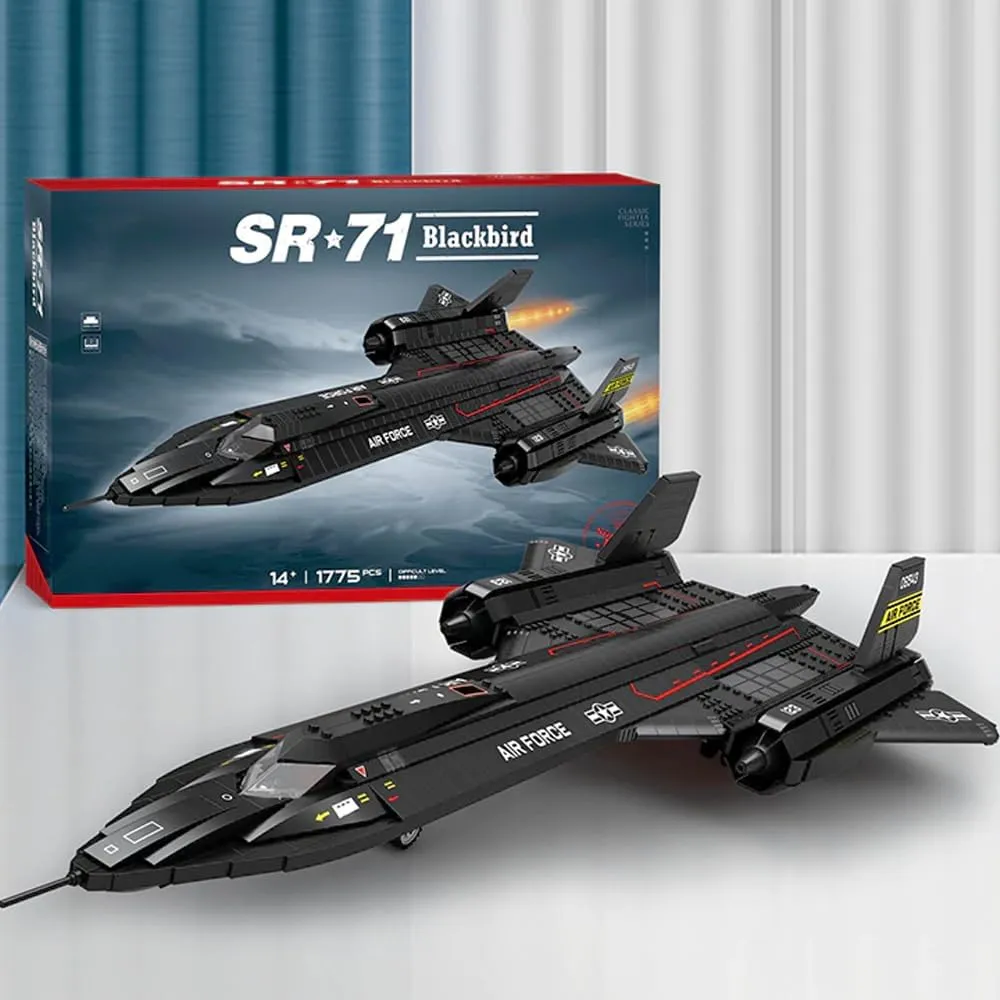 SR-71 Blackbird Air Force Reconnaissance Building Blocks,MOC Aircraft Jet Military War Series Model to Build and Display for Adults(1775 Pcs)
