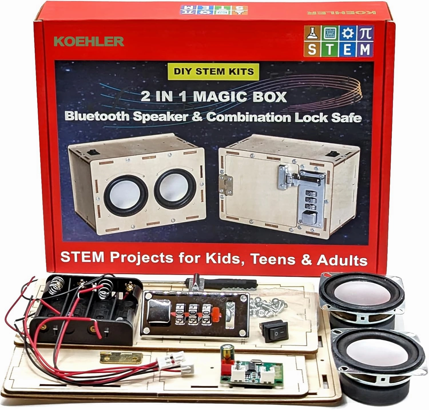 STEM Projects for Kids & Adults Build Your Own Bluetooth Speaker & Combination Lock Safe - 2 in 1 Science Experiment Electronics Kit | STEM Gifts for Teenage Girls   Boys Ages 10 and Up Magic Box