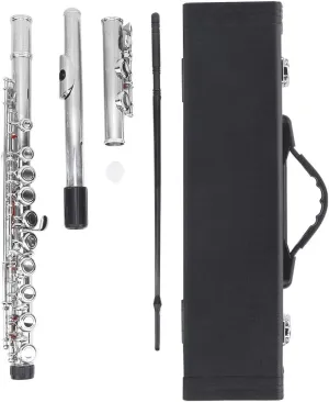Sterling Silver Flute, 26.4in High Speed Steel Musical Instrument with Protective Sleeves and Case, Flute for Beginner Student and Professionals