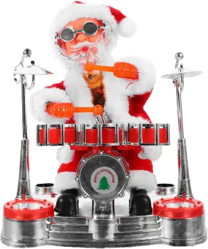 STOBOK Dancing Singing Santa Claus Christmas Toy Musical Moving Figure Holiday (Drum)