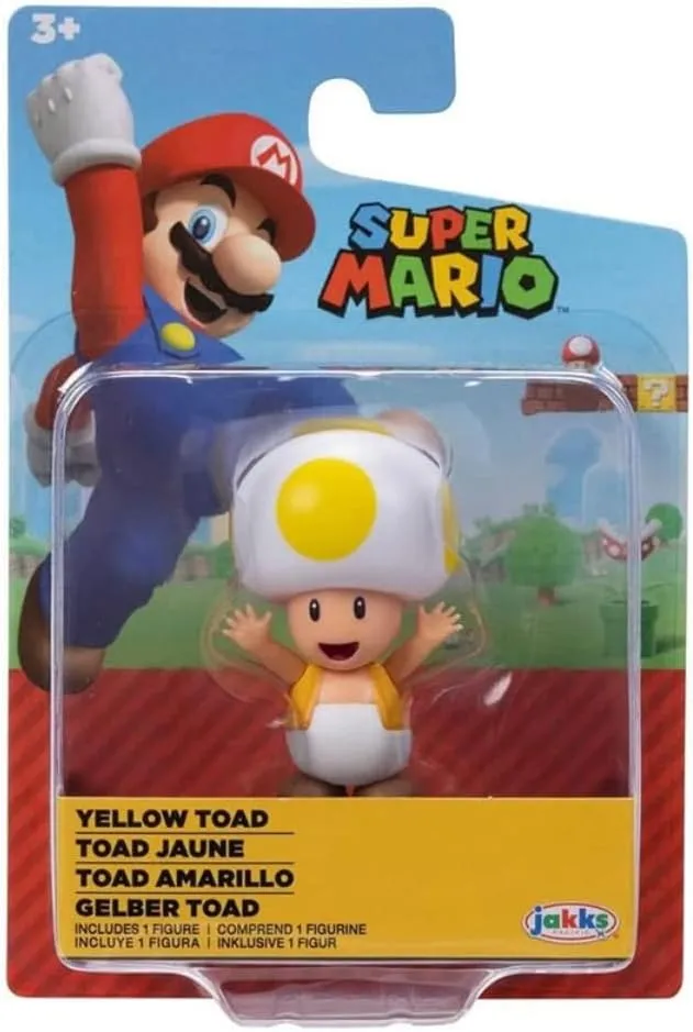 SUPER MARIO Mini Action Figure 2.5 Inch Yellow Toad Collectible Toy