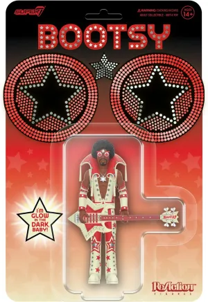 Super7 Bootsy Collins (Glow) - 3.75" Bootsy Collins Action Figure with Accessory Classic Music Collectibles and Retro Toys