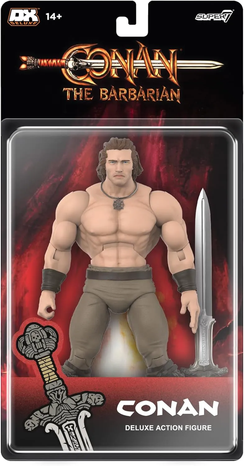 Super7 Conan The Barbarian Deluxe Iconic Pose - 7" Conan Action Figure with Accessory Classic Movie Collectibles and Retro Toys