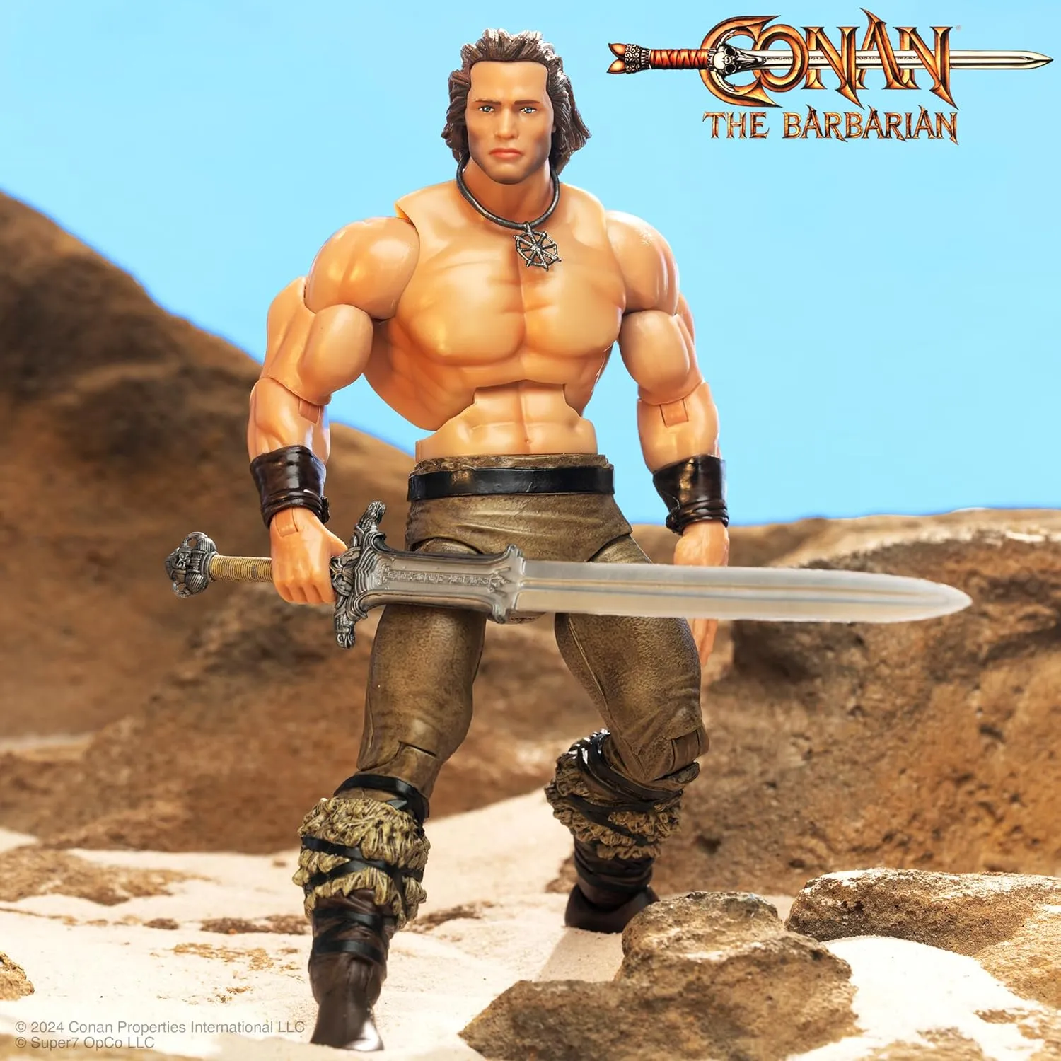 Super7 Conan The Barbarian Deluxe Iconic Pose - 7" Conan Action Figure with Accessory Classic Movie Collectibles and Retro Toys