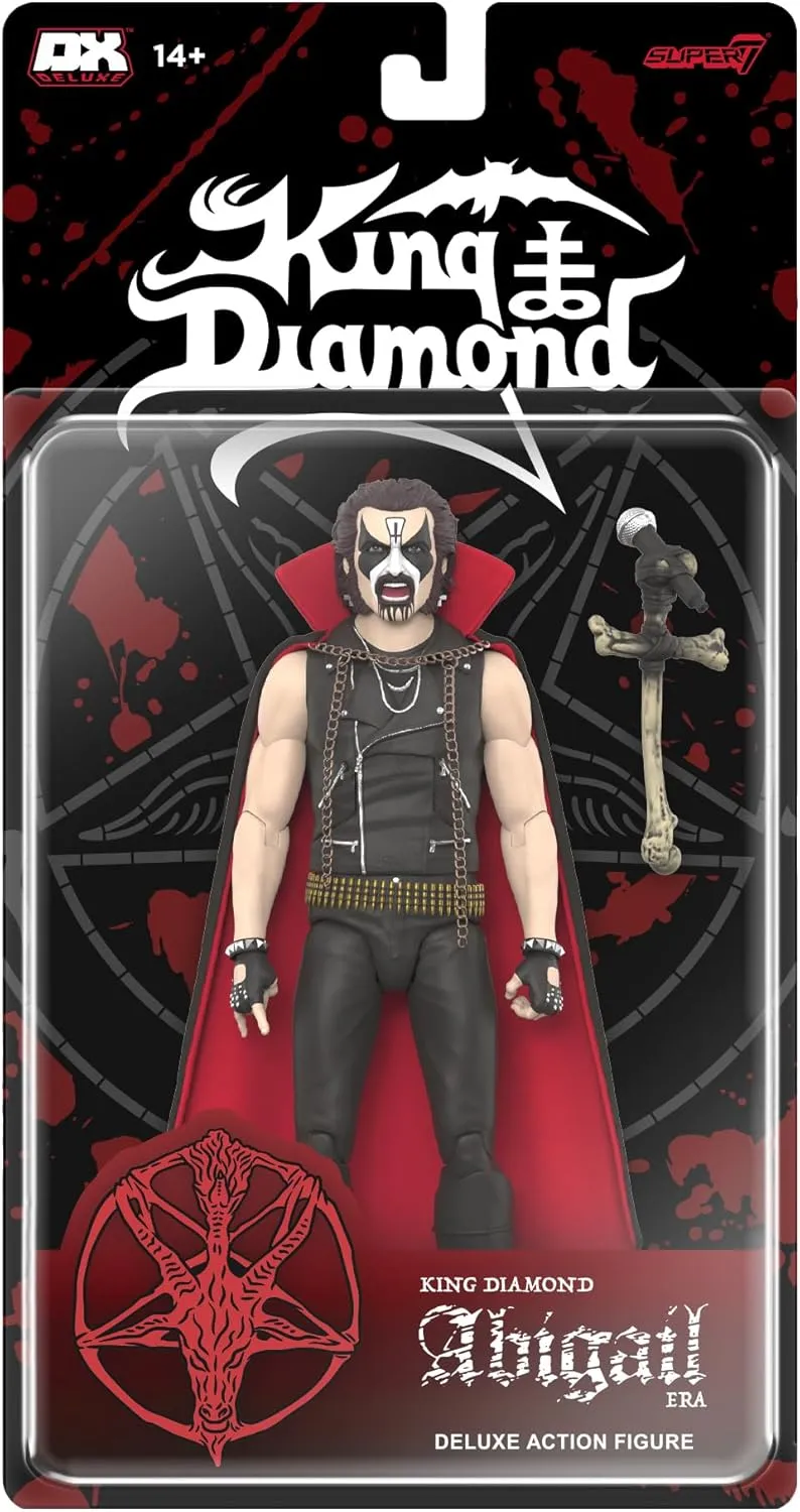 Super7 Deluxe King Diamond Abigail Era - 7" King Diamond Action Figure with Accessories Classic Heavy Metal Collectibles and Retro Toys