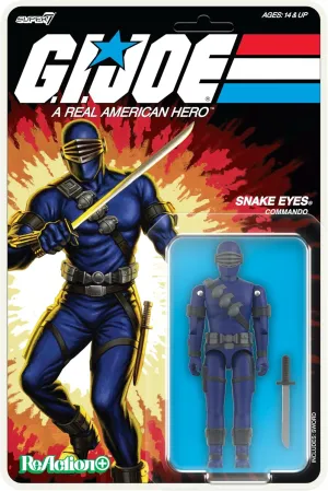 Super7 G.I. Joe Reaction  Wave 03 (Cartoon) - Snake Eyes (Cartoon) Action Figure