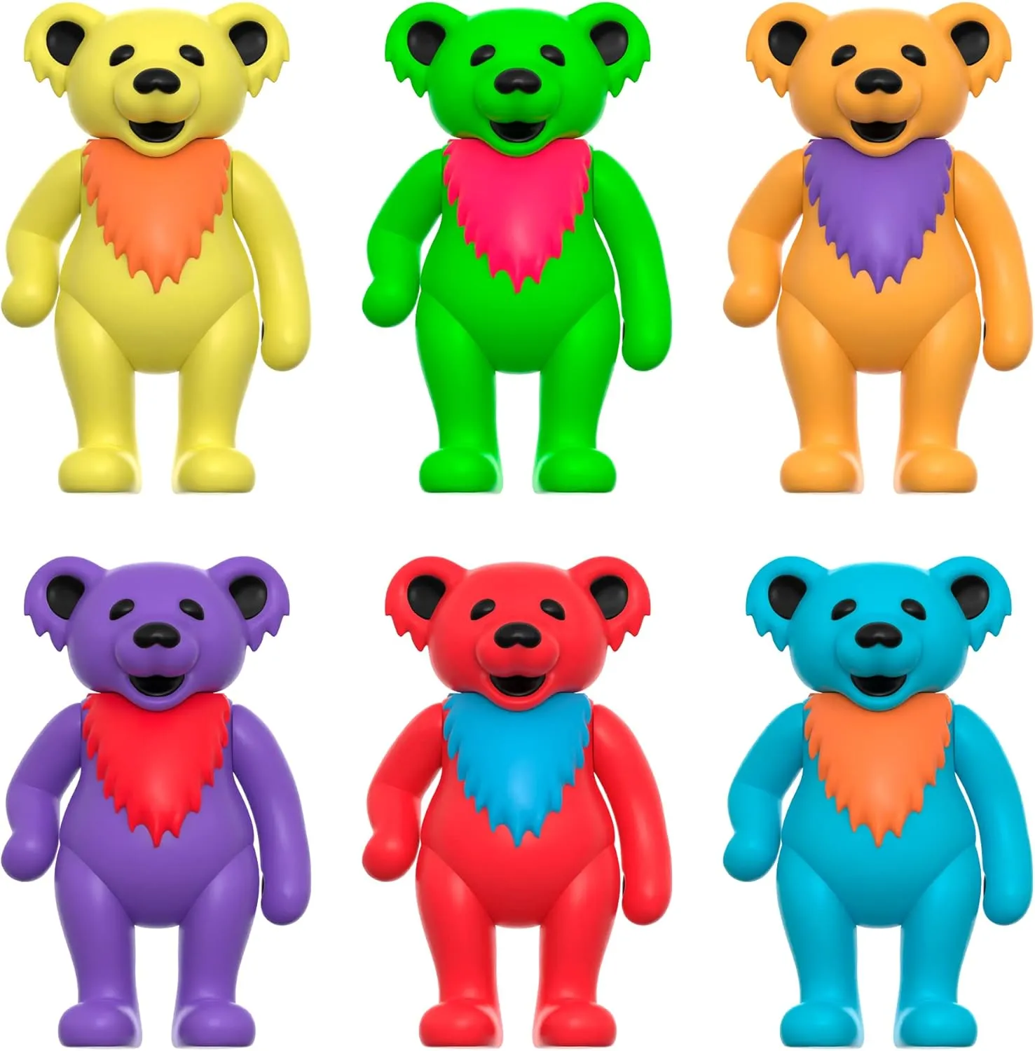 Super7 Grateful Dead Dancing Bear (Glow in The Dark) - 3.75" Grateful Dead Action Figure with Peg Stand Accessory Classic Music Collectibles and Retro Toys