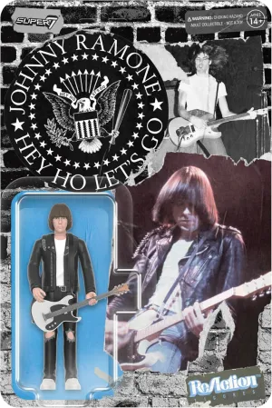 Super7 Johnny Ramone (White Shirt) - 3.75" Johnny Ramone Action Figure with Accessory Classic Music Collectibles and Retro Toys