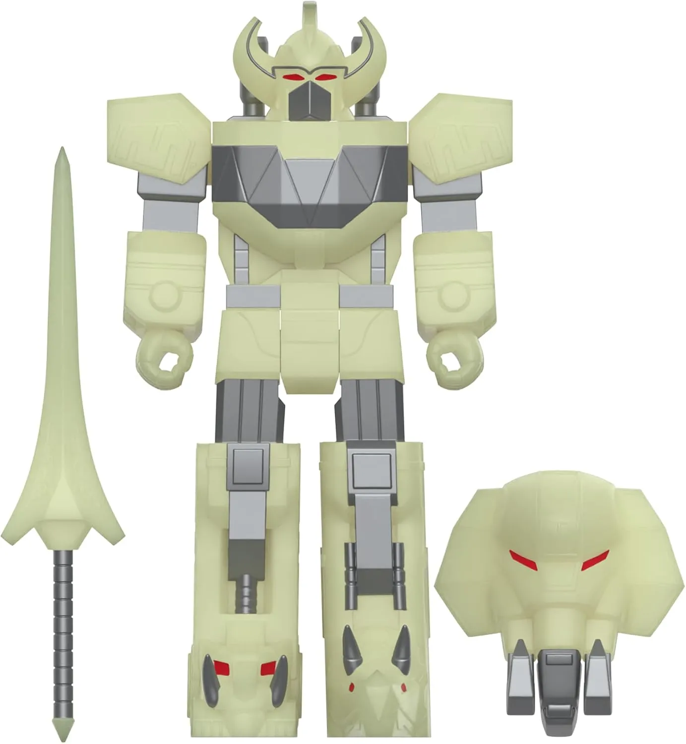 Super7 Mighty Morphin Power Rangers Megazord (Lightning Glow) Reaction Figure - 5.75" Power Rangers Action Figure with Accessories Classic TV Show Collectibles