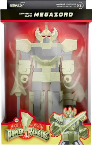 Super7 Mighty Morphin Power Rangers Megazord (Lightning Glow) Reaction Figure - 5.75" Power Rangers Action Figure with Accessories Classic TV Show Collectibles