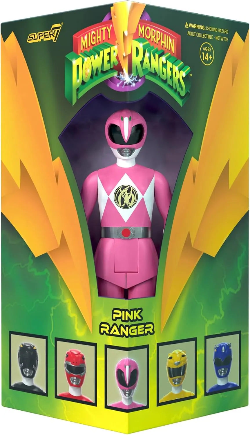 Super7 Mighty Morphin Power Rangers Pink Ranger - 3.75" Power Rangers Action Figure in Special Edition Packaging Classic TV Show Collectibles and Retro Toys