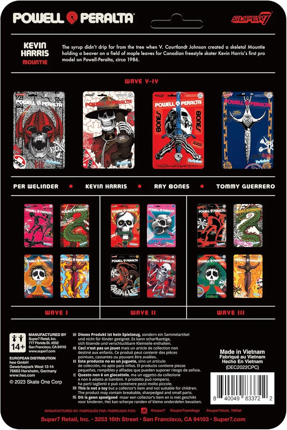 Super7 Powell-Peralta Kevin Harris - 3.75" Powell-Peralta Action Figure Classic Skateboard Collectibles and Retro Toys