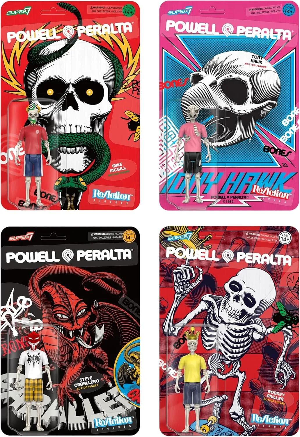 Super7 Powell-Peralta Rodney Mullen - 3.75" Powell-Peralta Action Figure Classic Skateboard Collectibles and Retro Toys
