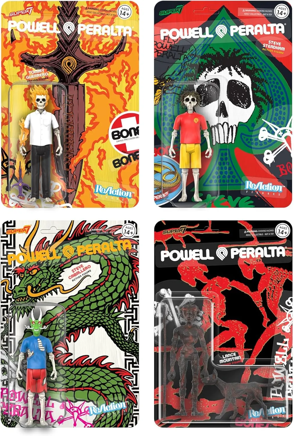 Super7 Powell-Peralta Steve Steadham (Del Mar) - 3.75" Powell-Peralta Action Figure with Accessories Classic Skateboard Collectibles and Retro Toys