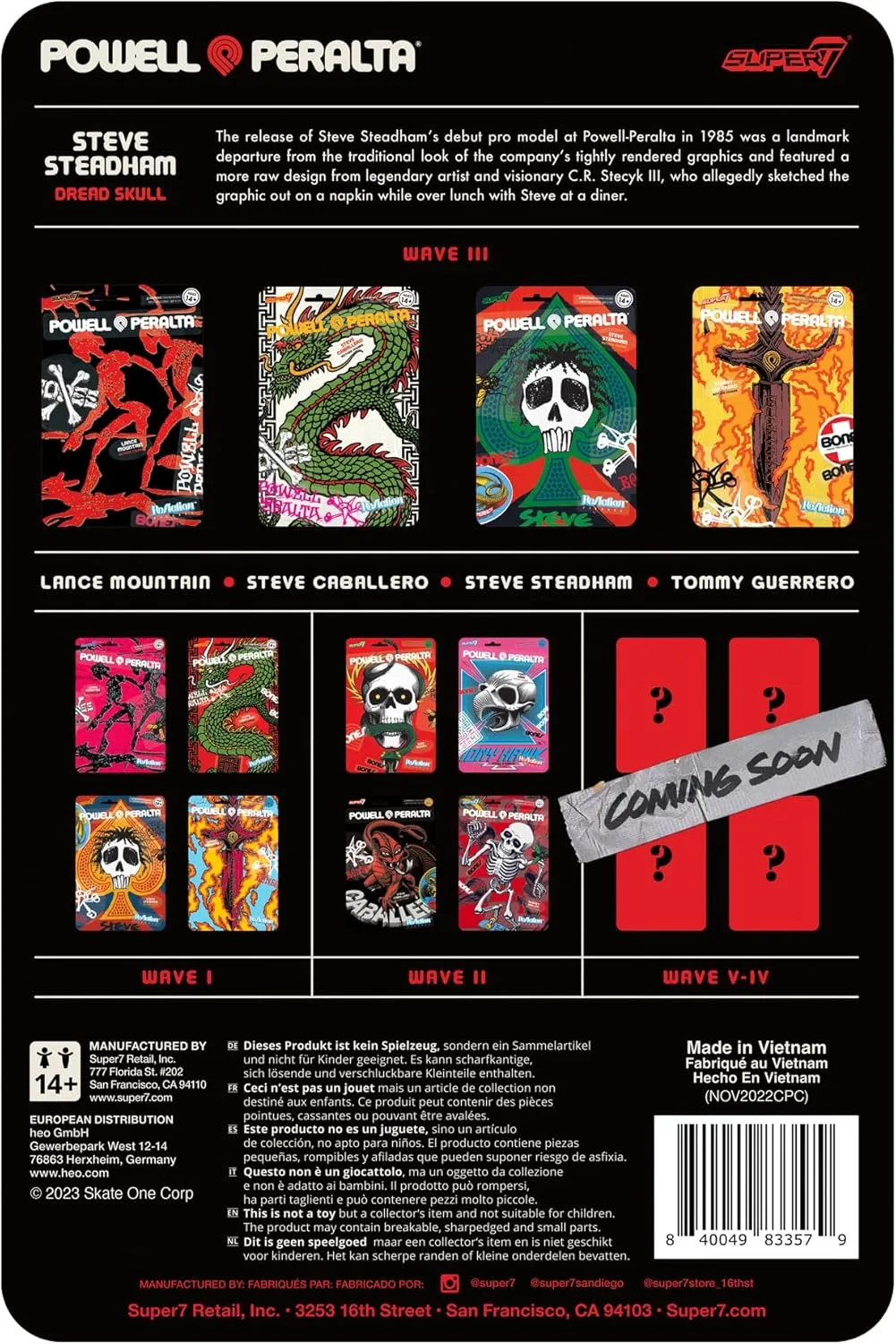 Super7 Powell-Peralta Steve Steadham (Del Mar) - 3.75" Powell-Peralta Action Figure with Accessories Classic Skateboard Collectibles and Retro Toys