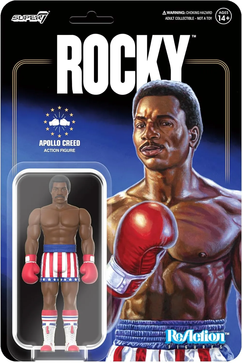 Super7 Rocky Apollo Creed (Boxing) - 3.75" Rocky Action Figure Classic Movie Collectibles and Retro Toys