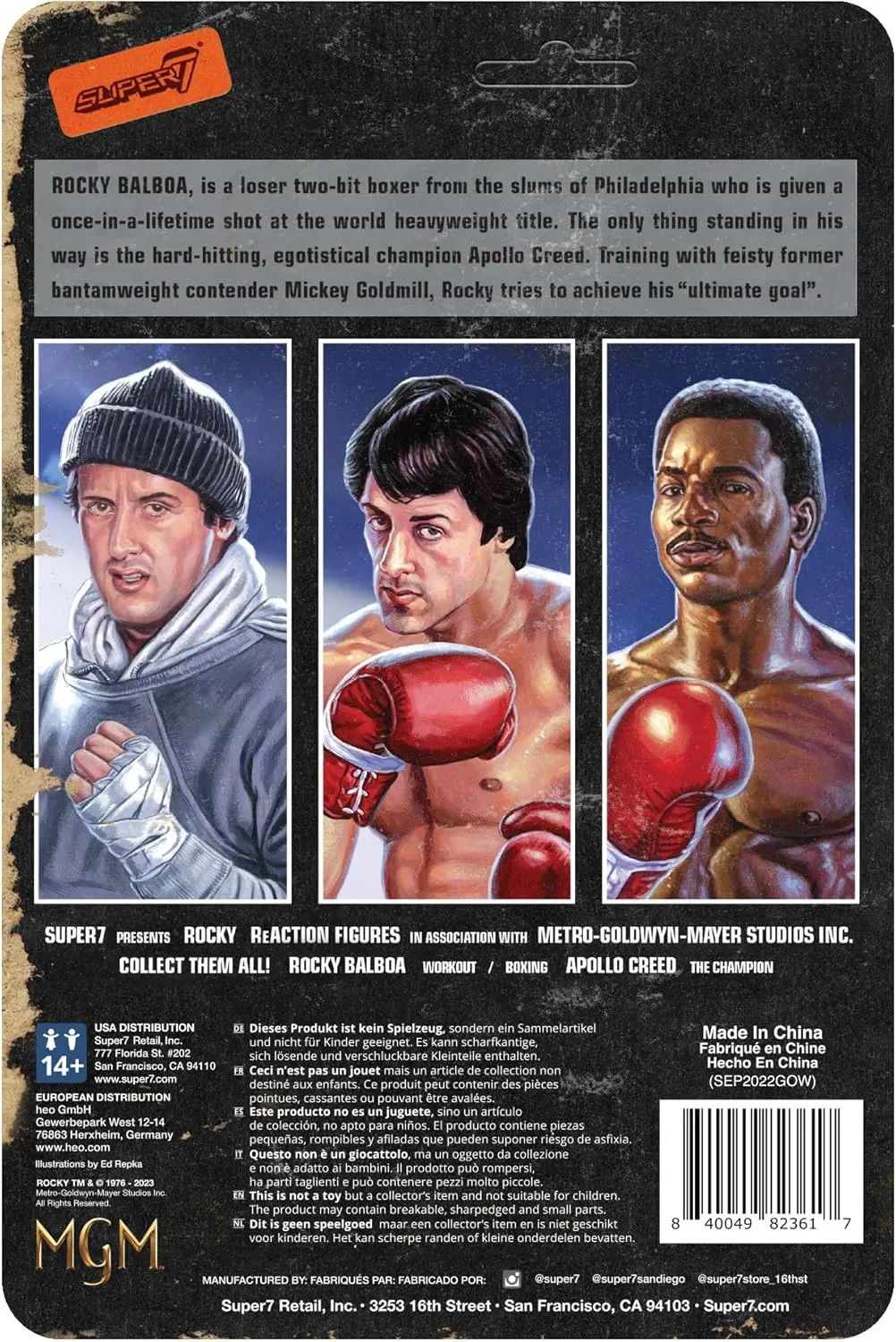 Super7 Rocky Apollo Creed (Boxing) - 3.75" Rocky Action Figure Classic Movie Collectibles and Retro Toys