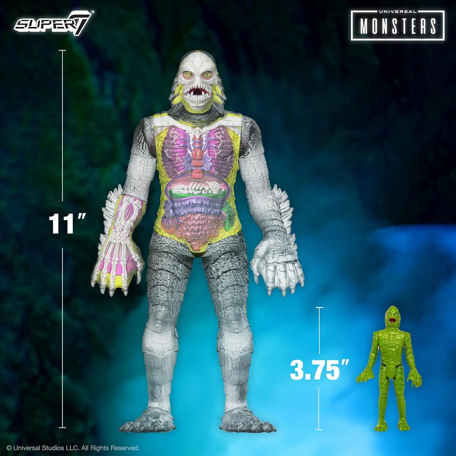 Super7 Super Cyborg Universal Monsters Creature from The Black Lagoon (Clear) - 11" Universal Monster Movies Action Figure Classic Movie Collectibles