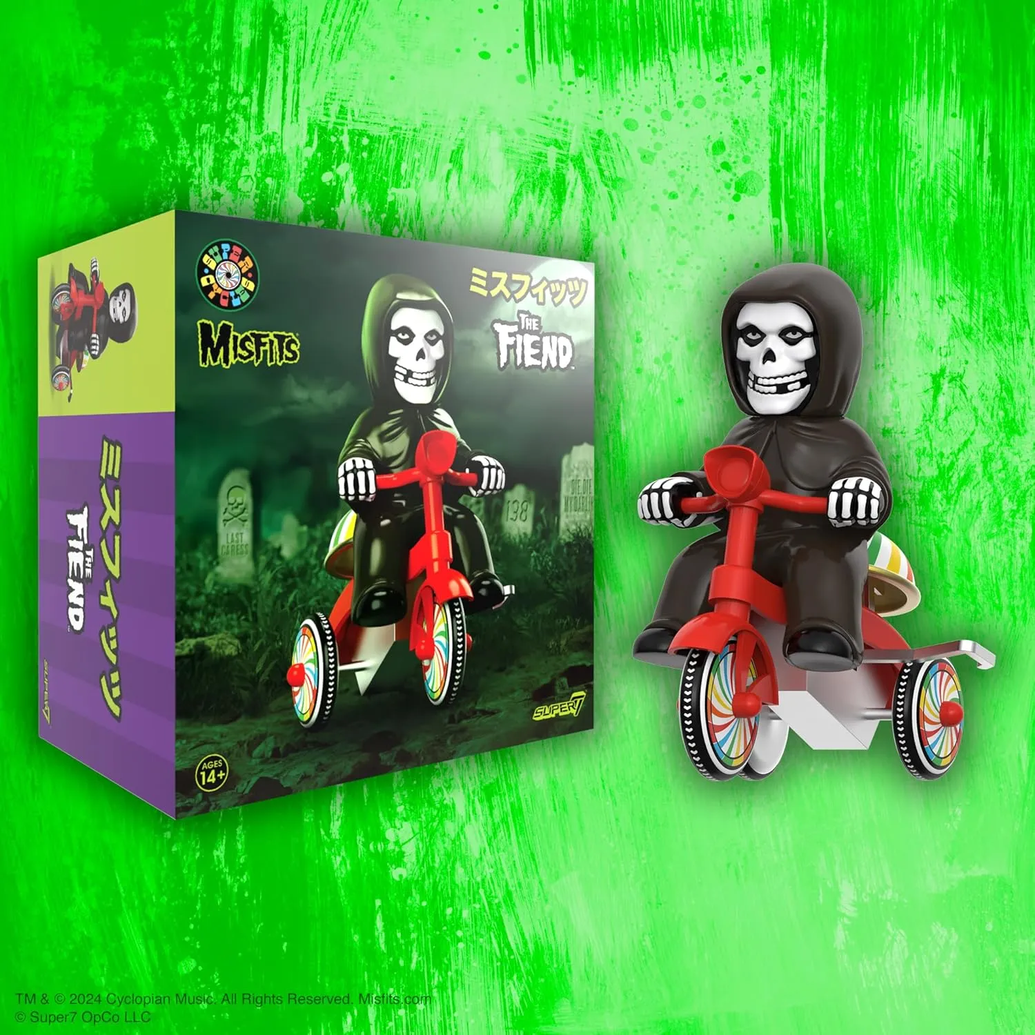 Super7 Super Cycles Misfits Fiend with Red Trike - 5" Misfits Action Figure Classic Music Collectibles and Retro Toys