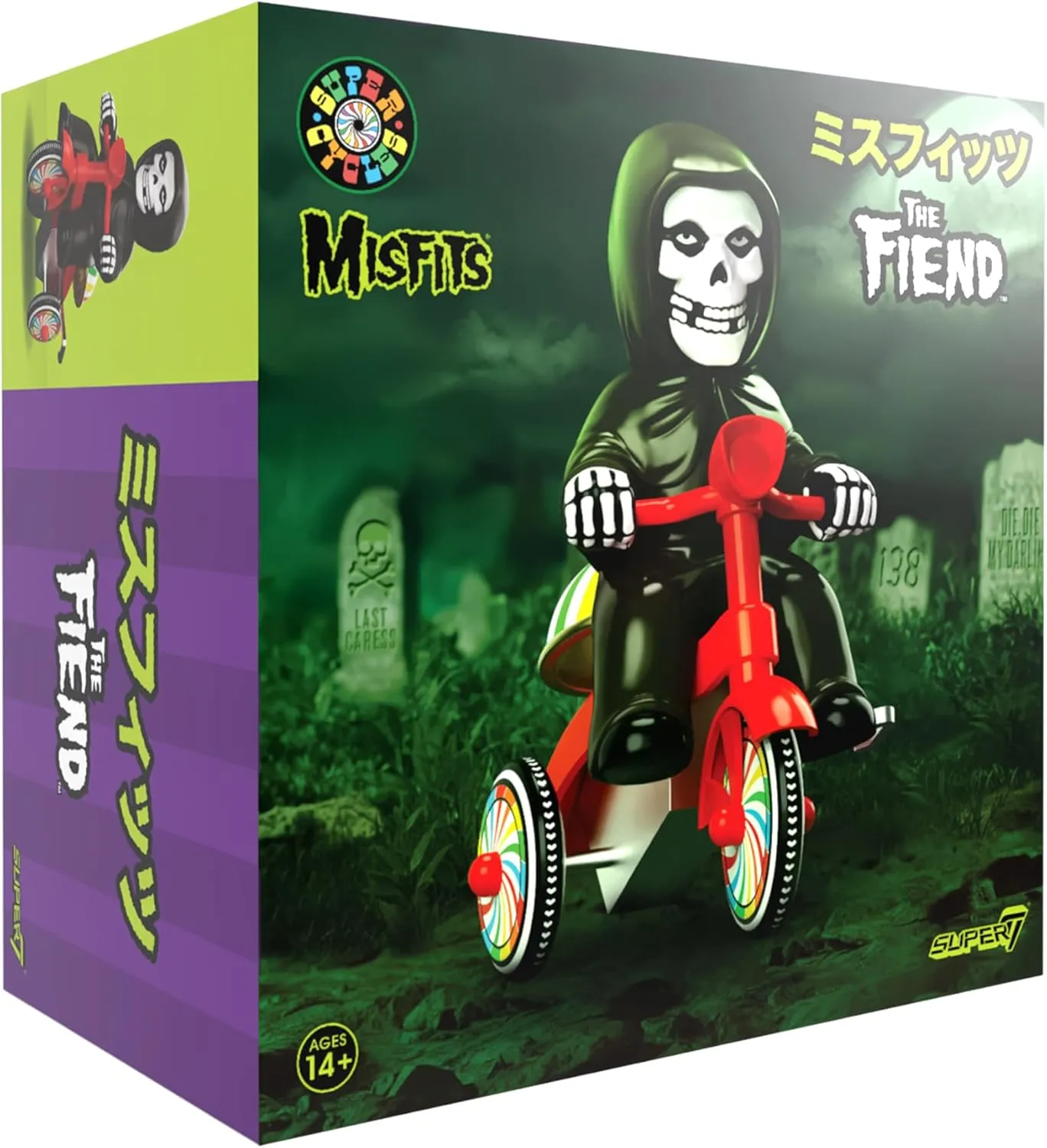Super7 Super Cycles Misfits Fiend with Red Trike - 5" Misfits Action Figure Classic Music Collectibles and Retro Toys