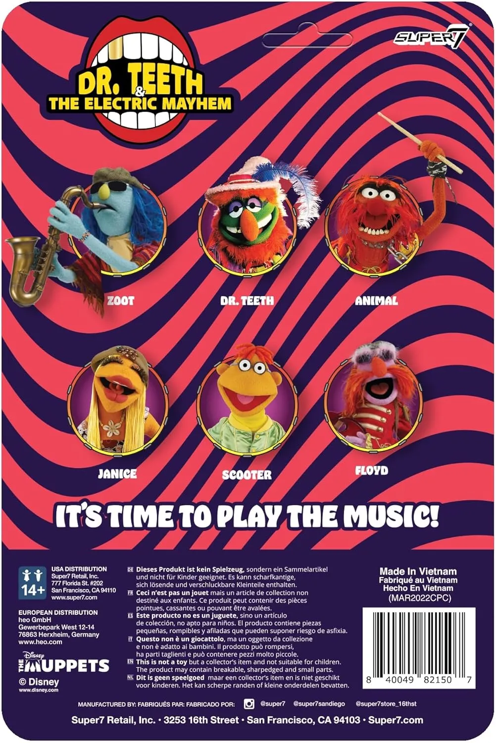 Super7 The Muppets Electric Mayhem Band Floyd - 3.75" Muppets Action Figure with Accessory Classic Cartoon Collectibles and Retro Toys