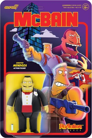 Super7 The Simpsons Senator Mendoza - 3.75" The Simpsons Action Figure with Accessory Classic TV Show Collectibles and Retro Toys