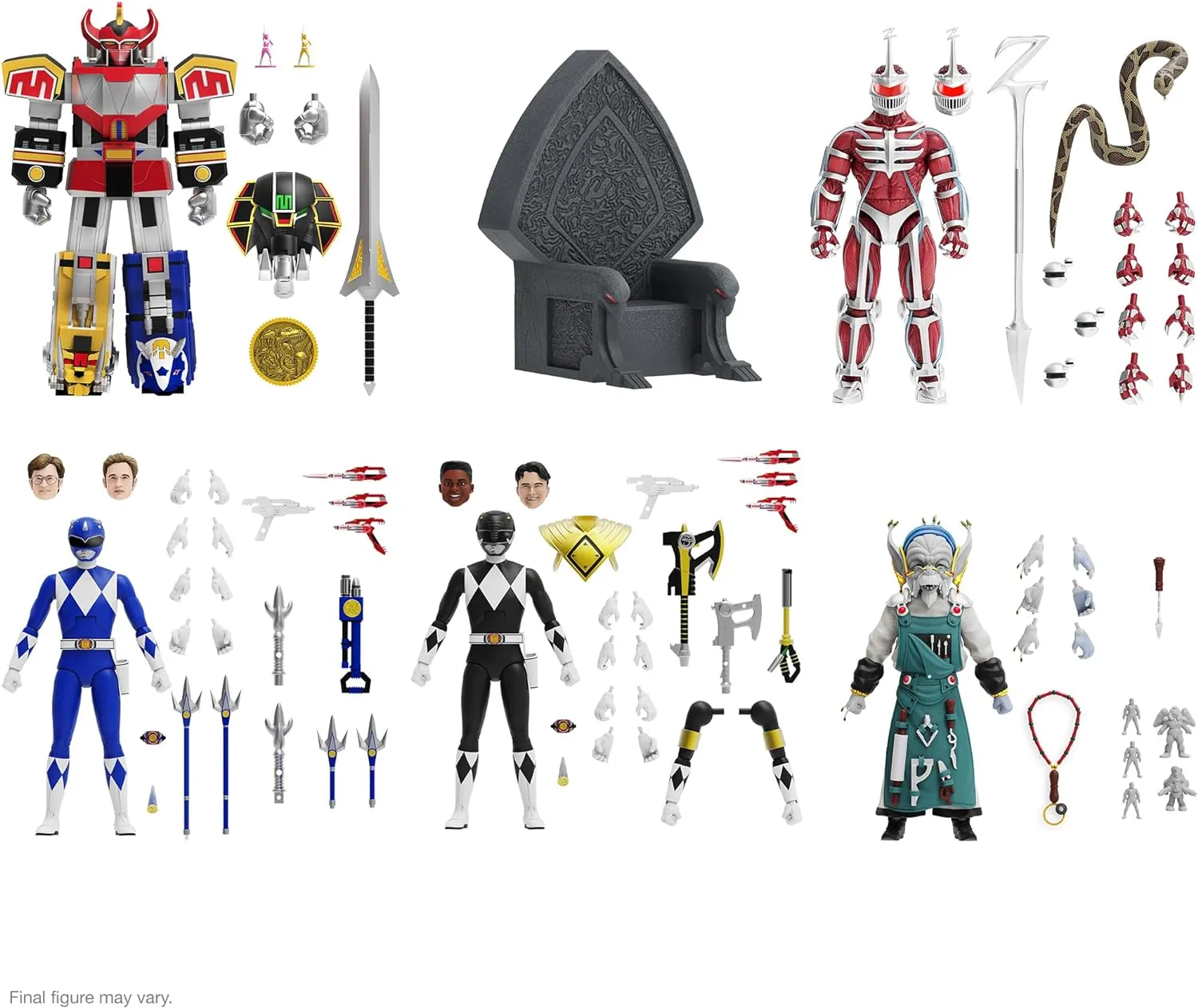Super7 ULTIMATES! Mighty Morphin Power Rangers Black Ranger - 7" Power Rangers Action Figure with Accessories Classic TV Show Collectibles