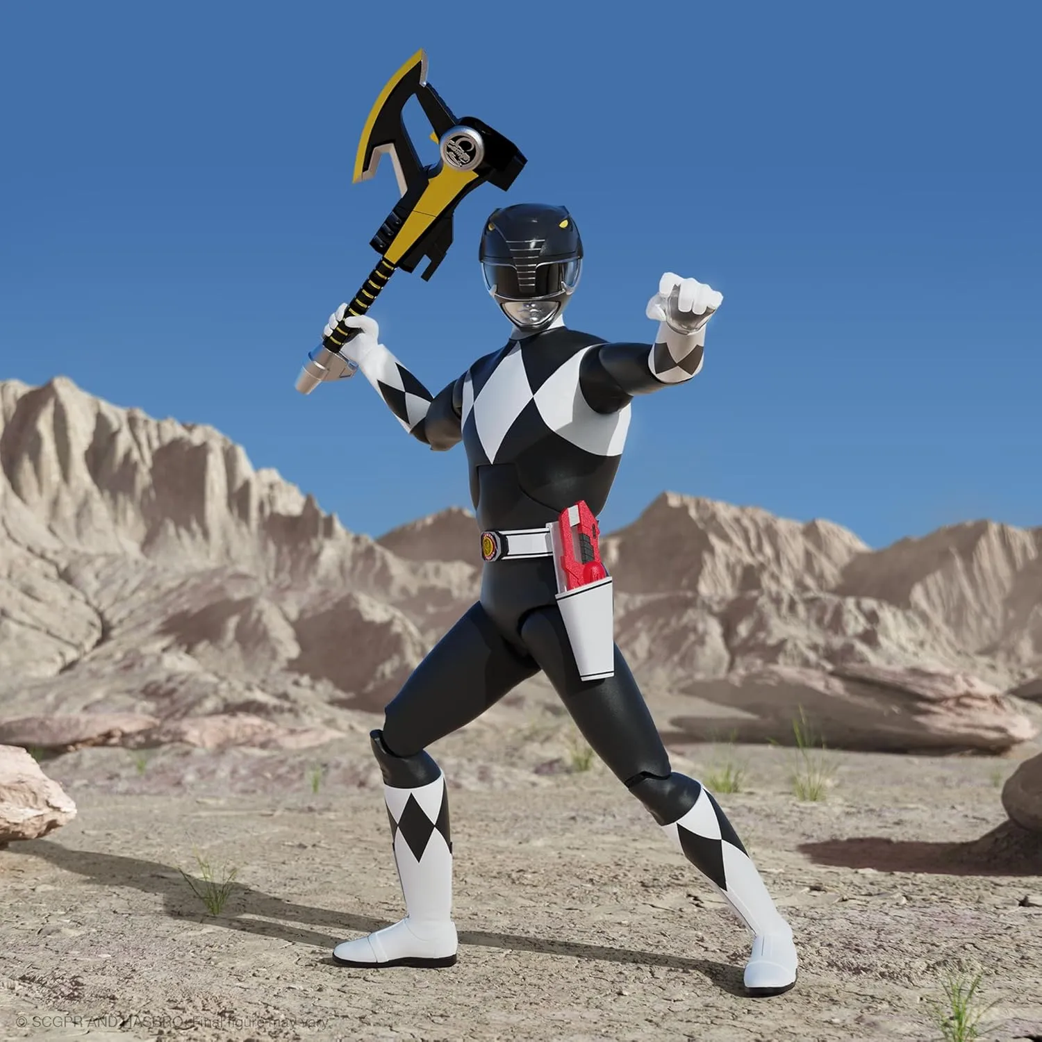 Super7 ULTIMATES! Mighty Morphin Power Rangers Black Ranger - 7" Power Rangers Action Figure with Accessories Classic TV Show Collectibles