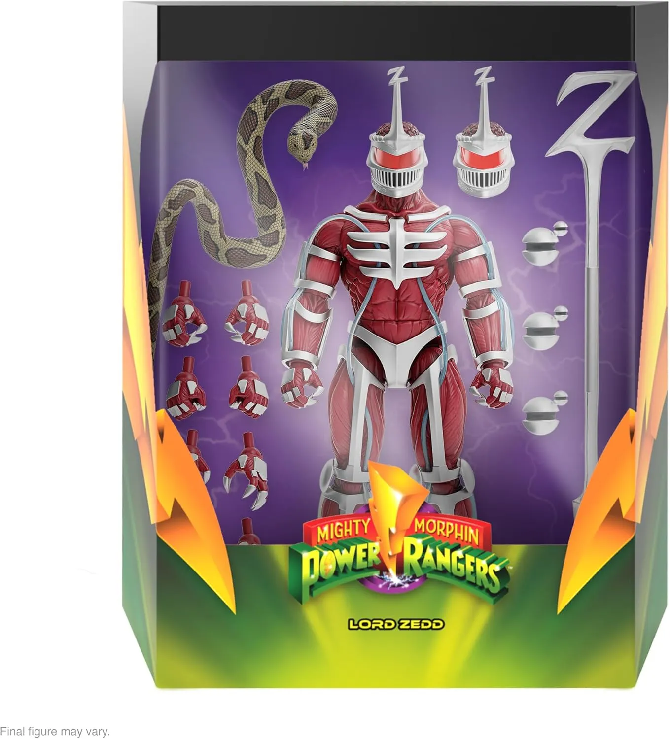 Super7 ULTIMATES! Mighty Morphin Power Rangers Lord Zedd - 7" Power Rangers Action Figure with Accessories Classic TV Show Collectibles and Retro Toys