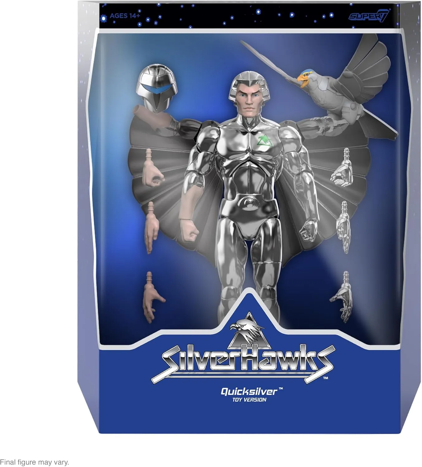 Super7 Ultimates SilverHawks Quicksilver - 7" SilverHawks Action Figure with Accessories Classic Cartoon Collectibles and Retro Toys