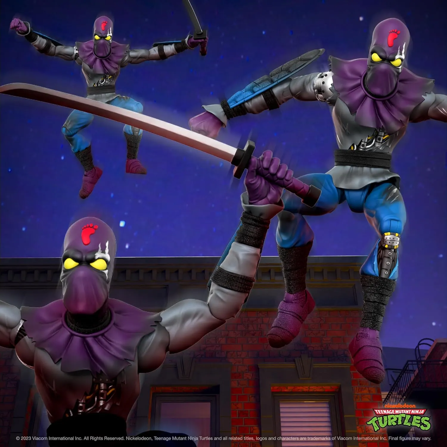 Super7 ULTIMATES! Teenage Mutant Ninja Turtles Foot Soldier (Battle Damaged) - 7" TMNT Action Figure with Accessories Classic Cartoon Collectibles and Retro Toys