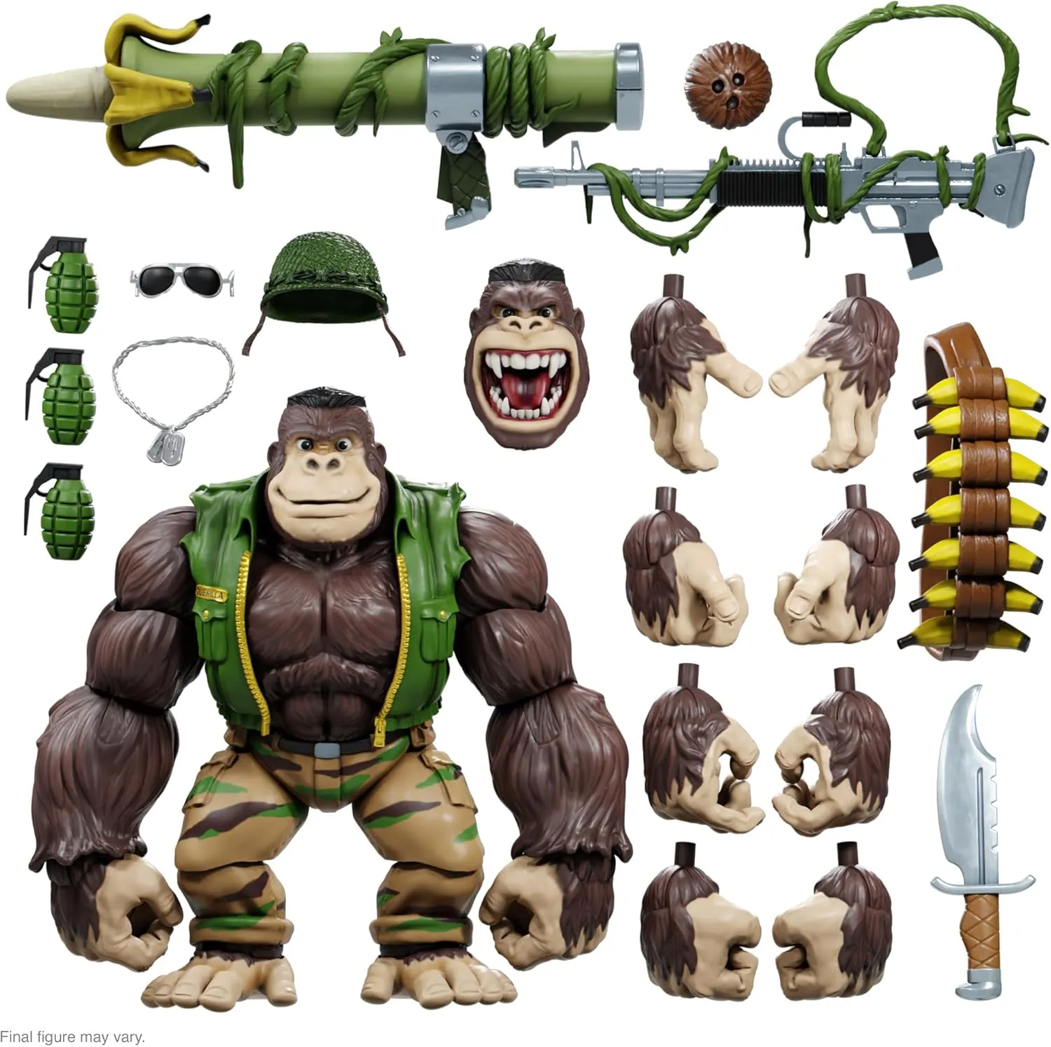 Super7 ULTIMATES! Teenage Mutant Ninja Turtles Guerrilla Gorilla - 8" TMNT Action Figure with Accessories Classic Cartoon Collectibles