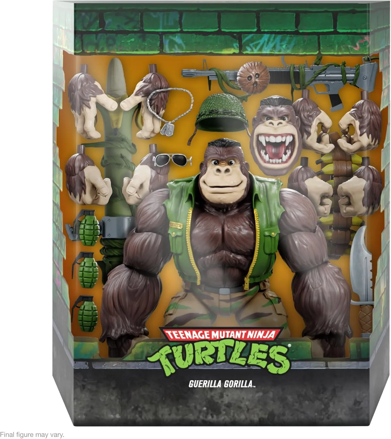 Super7 ULTIMATES! Teenage Mutant Ninja Turtles Guerrilla Gorilla - 8" TMNT Action Figure with Accessories Classic Cartoon Collectibles