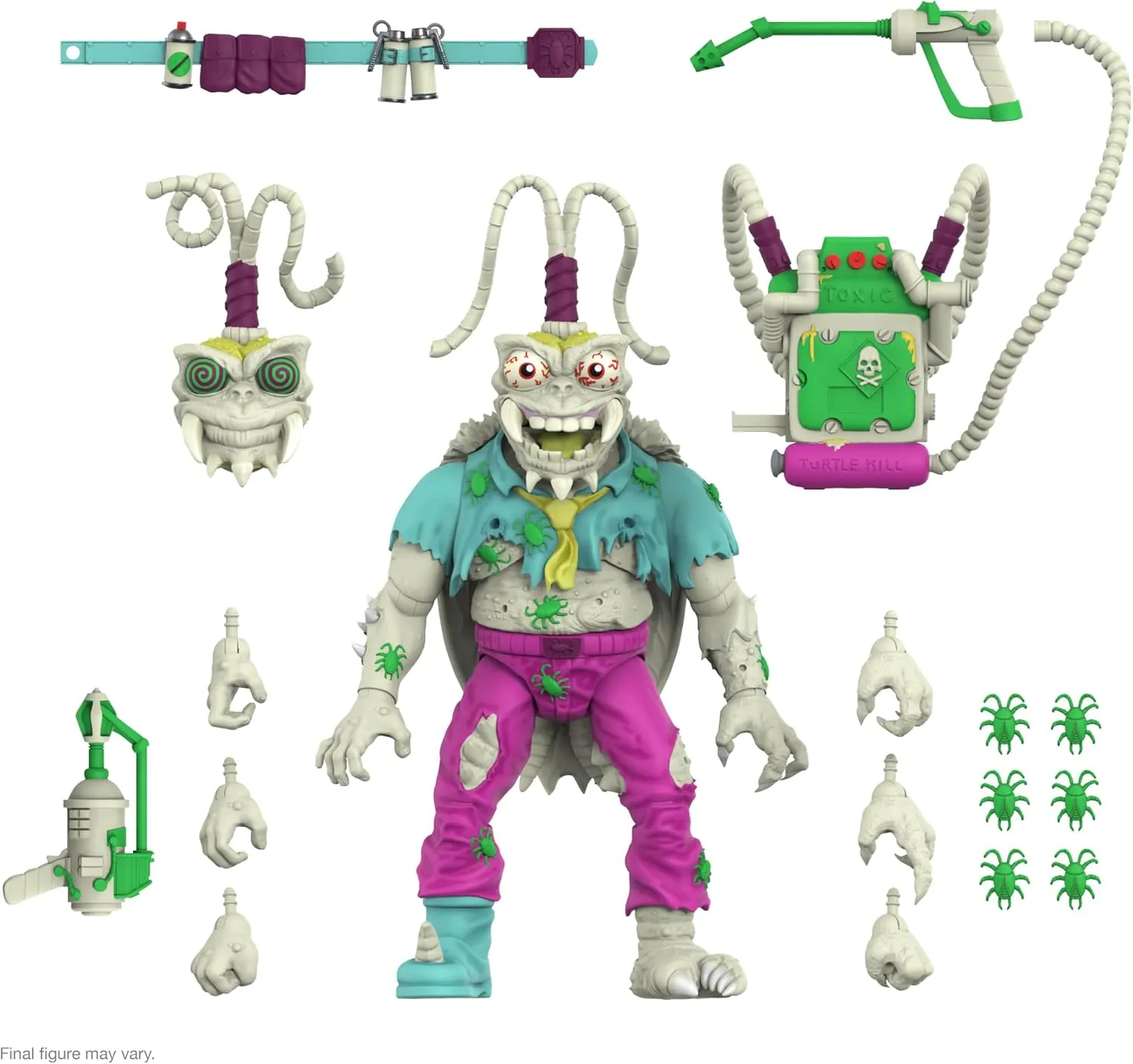 Super7 ULTIMATES! Teenage Mutant Ninja Turtles Scumbug (Glow) - 7" TMNT Action Figure with Accessories Classic Cartoon Collectibles