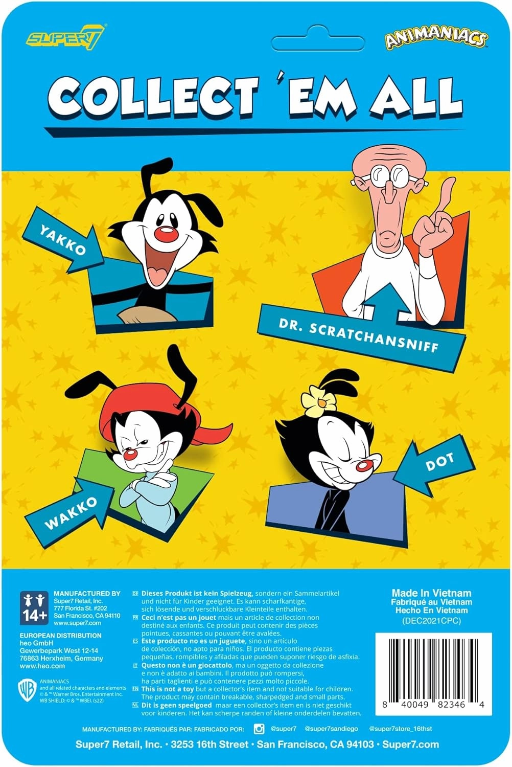 Super7 Animaniacs Yakko Warner - 3.75" Animaniacs Action Figure Classic TV Show Collectibles and Retro Toys