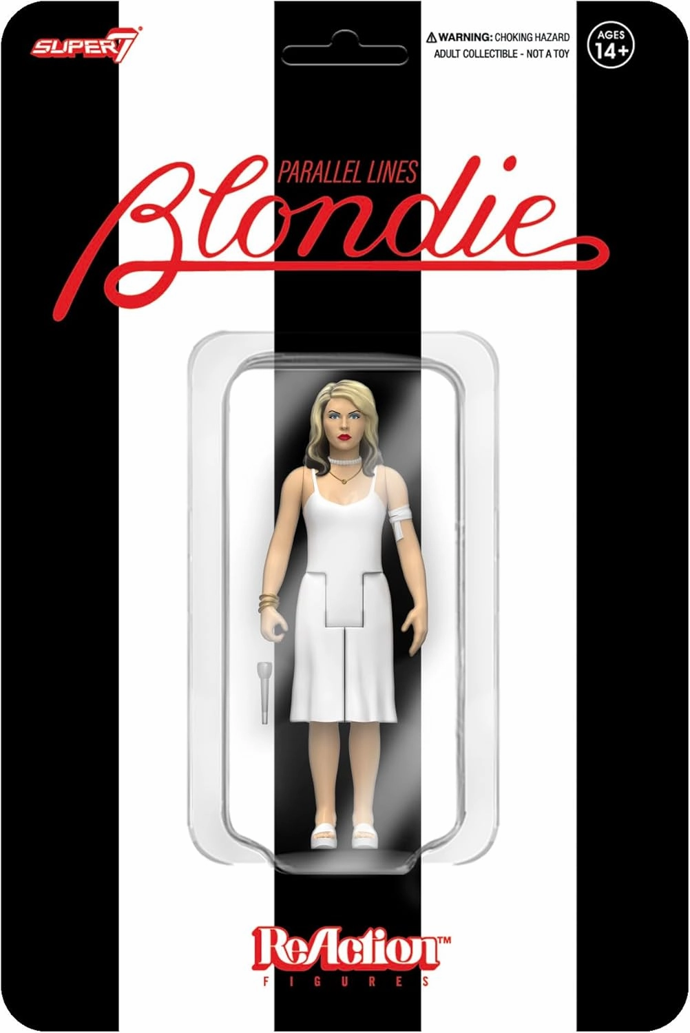 Super7 Blondie Debbie Harry (Parallel Lines) - 3.75" Blondie Action Figure with Accessory Classic Music Collectibles and Retro Toys