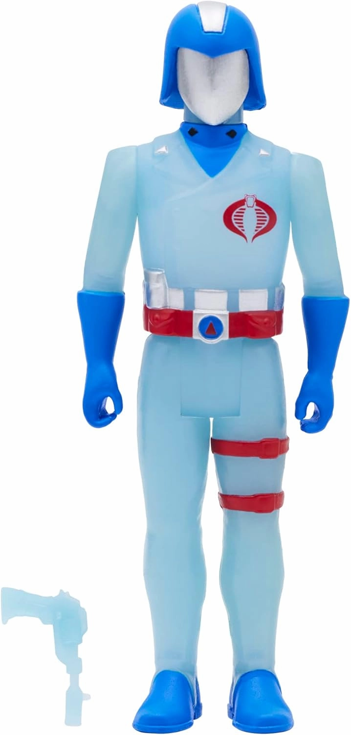 Super7 G.I. Joe Cobra Commander (Glow Patrol) - 3.75" G.I. Joe Action Figure with Accessory Classic Cartoon Collectibles and Retro Toys
