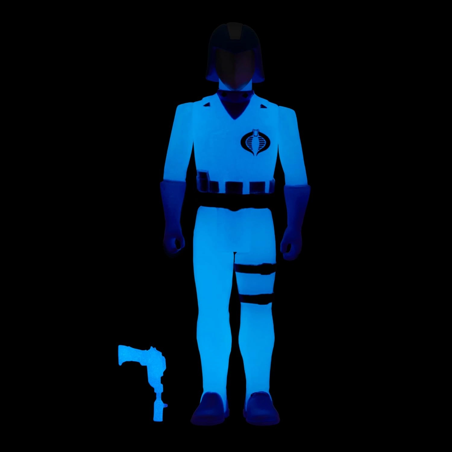 Super7 G.I. Joe Cobra Commander (Glow Patrol) - 3.75" G.I. Joe Action Figure with Accessory Classic Cartoon Collectibles and Retro Toys