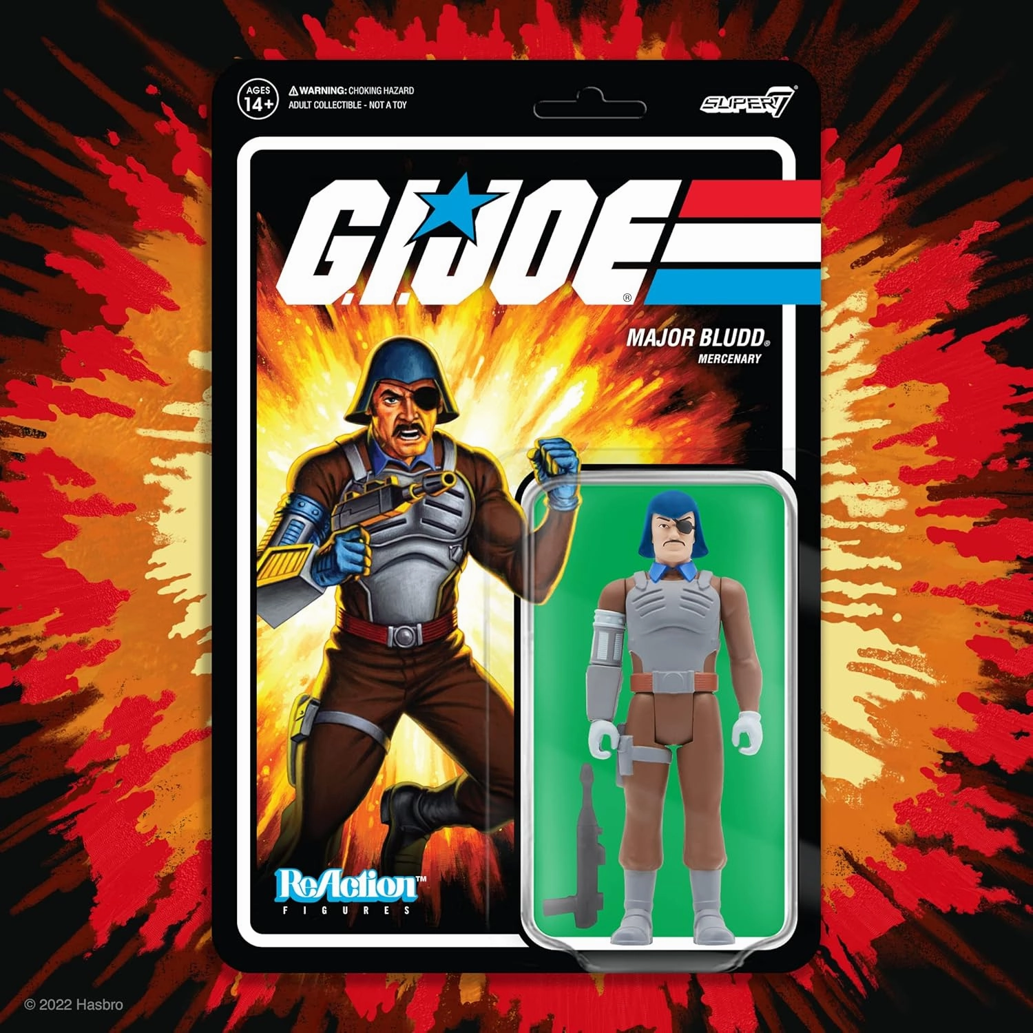 Super7 G.I. Joe Major Bludd - 3.75" G.I. Joe Action Figure with Accessory Classic Cartoon Collectibles and Retro Toys
